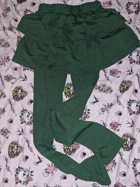 Girls Green Skirt Leggings